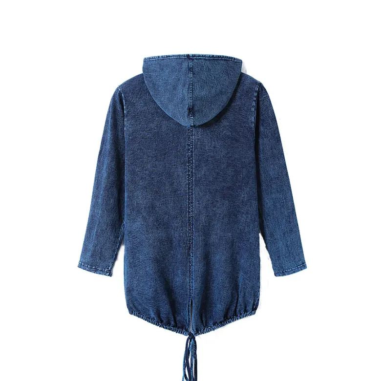W&W Mode | Oversized Curve Champion Denim Hoodie Pullover