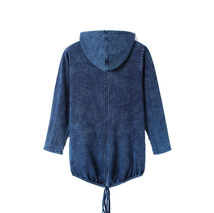 W&W Mode | Oversized Curve Champion Denim Hoodie Pullover