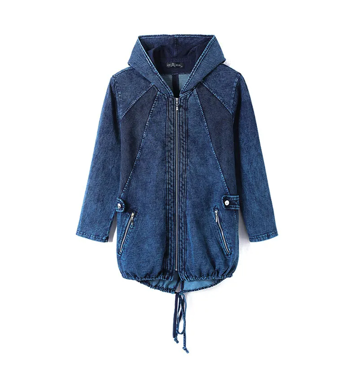 W&W Mode | Oversized Curve Champion Denim Hoodie Pullover