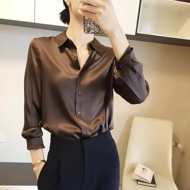 W&W Mode | Elegante Damen Satinbluse Luxuriös, Stilvoll & Vielseitig