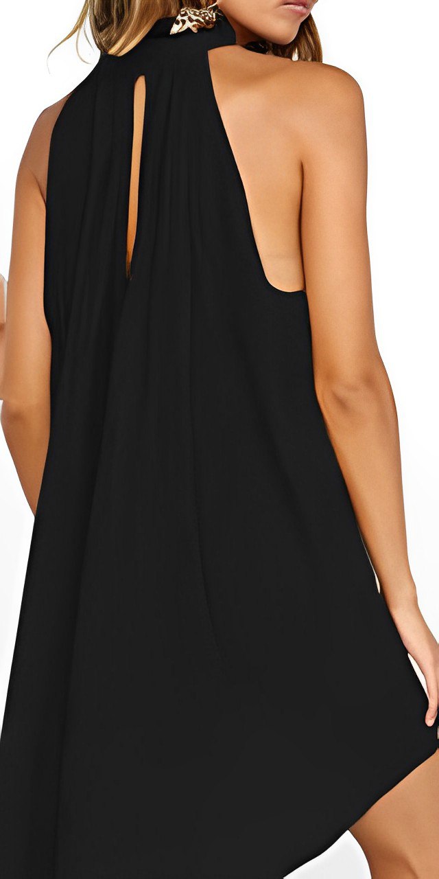 W&W Mode | Halterneck Kleid mit High Low Saum