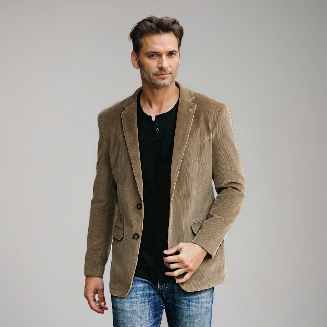W&W Mode | Cord Blazer Für Herren Klassische Eleganz in Braun
