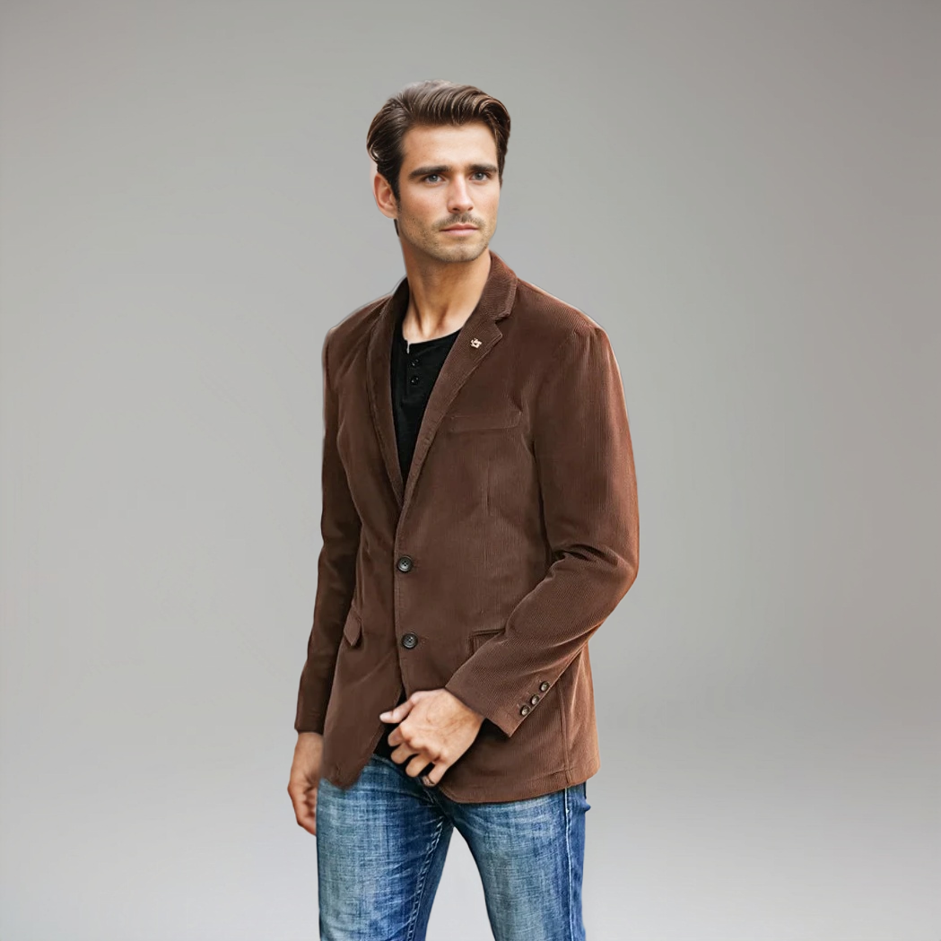 W&W Mode | Cord Blazer Für Herren Klassische Eleganz in Braun