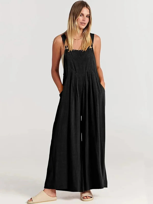 Damen-Jumpsuit mit weitem Schnitt und praktischen Taschen