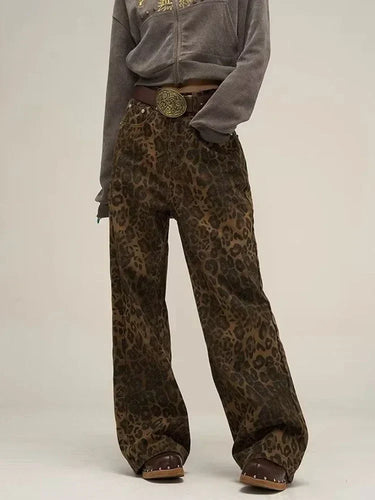 Jeans mit Leopardenmuster