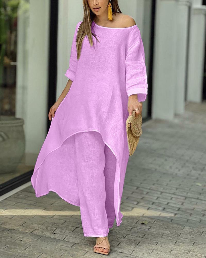 W&W Mode | Asymmetrische Tunika Und Leinenhose Für Damen