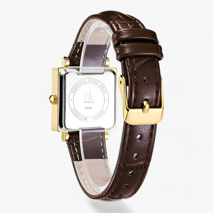 W&W Mode | Quadratische Damenuhr Mit Lederarmband