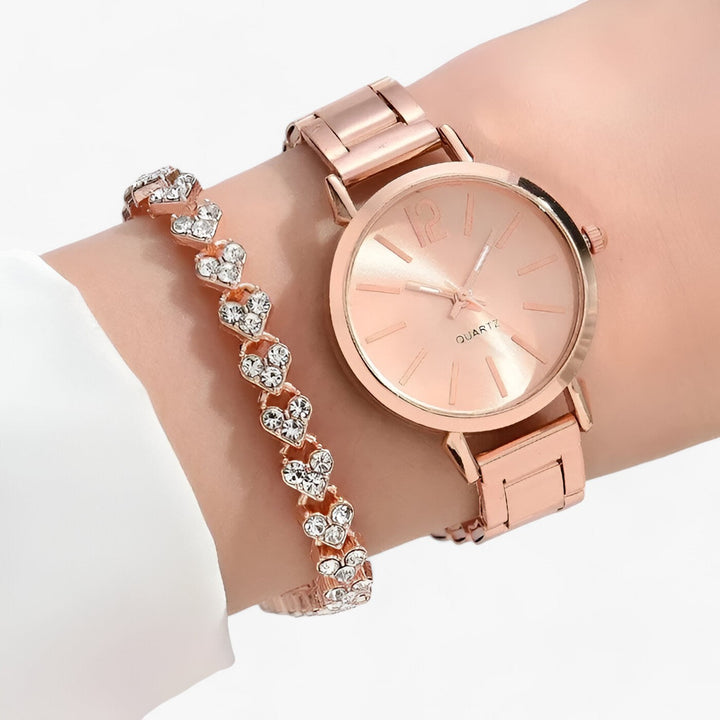 W&W Mode | Runde Uhr Aus Legierung Inklusive Armband