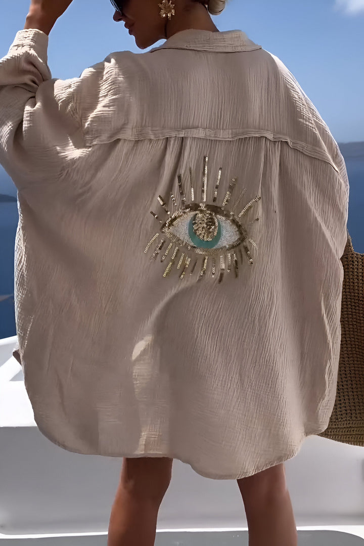 W&W Mode | Evil Eye Perlen-Polo Button Down