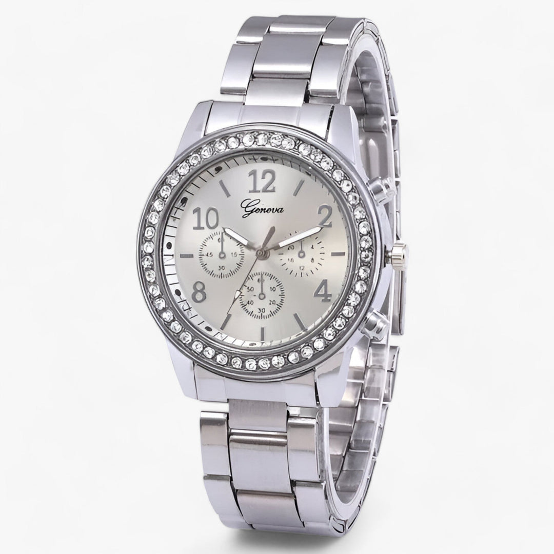 W&W Mode | Rundes Uhr Mit Strasssteinen Für Damen