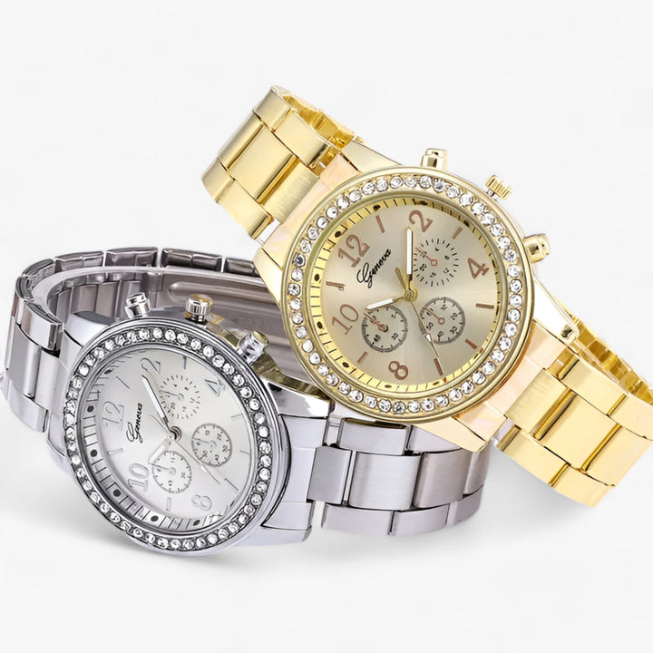 W&W Mode | Rundes Uhr Mit Strasssteinen Für Damen