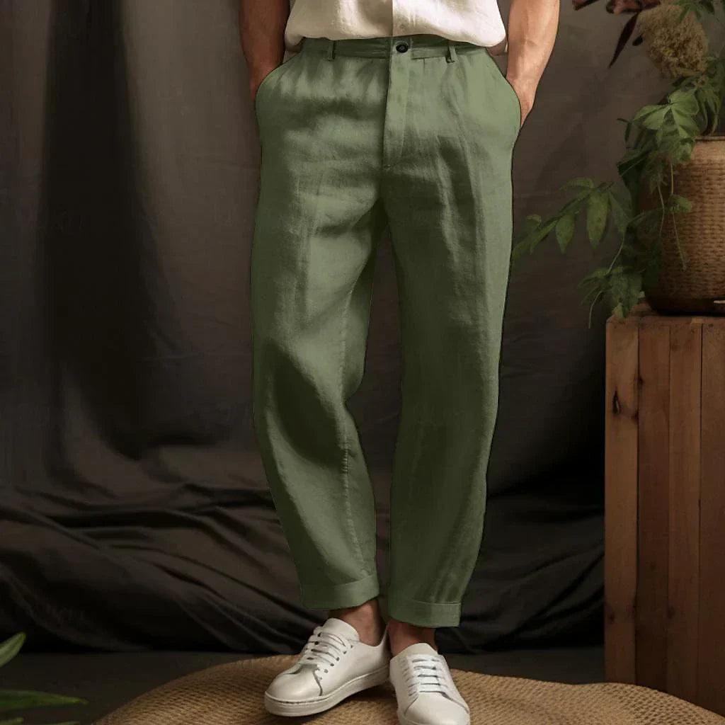 W&W Mode | Lässige Baumwoll-Leinen Herrenhose
