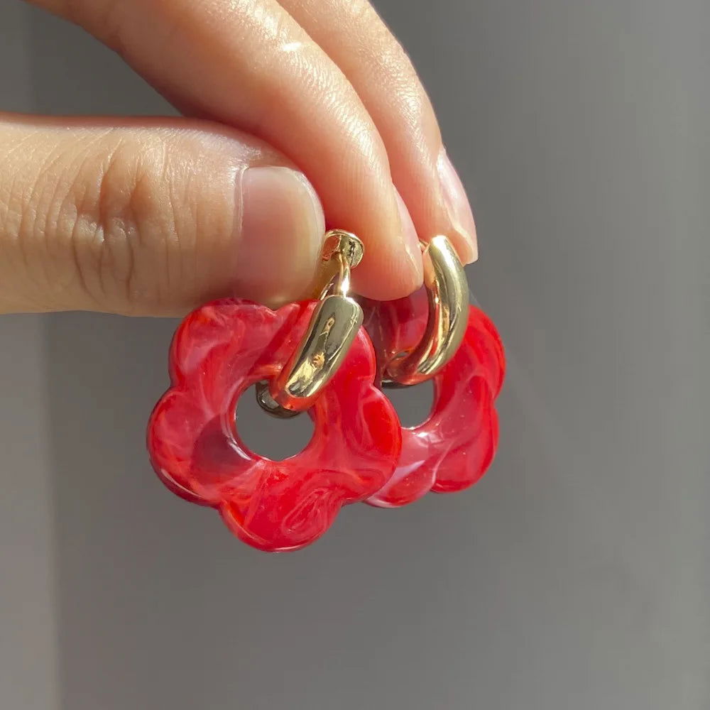 W&W Mode | Blumen Creolen Ohrringe