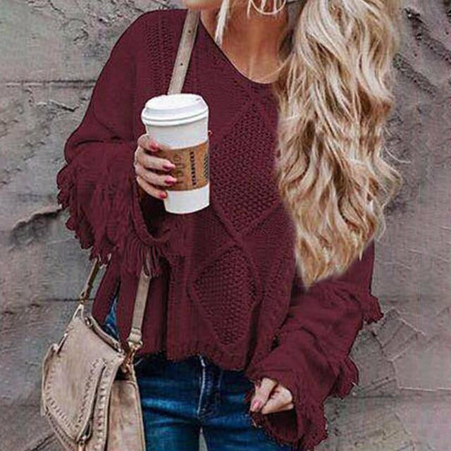 W&W Mode | Vintage Loose Fransenpullover