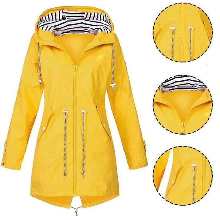 W&W Mode | Moderne lange Regenjacke für Damen