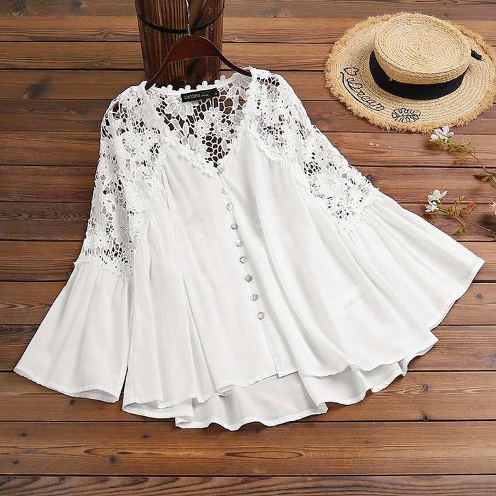 W&W Mode | Elegante Bluse mit Spitzenstickerei