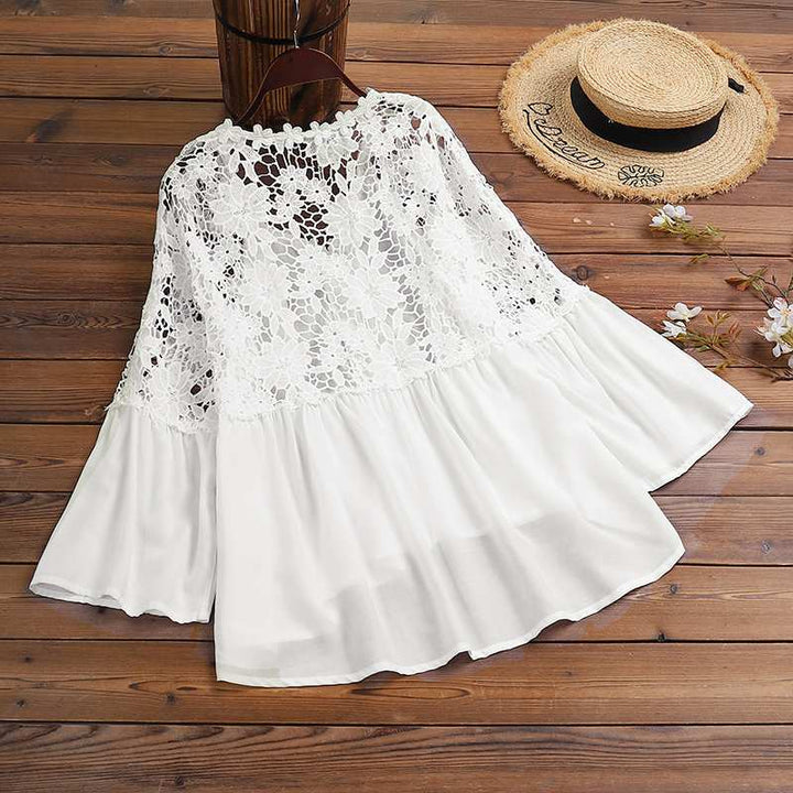 W&W Mode | Elegante Bluse mit Spitzenstickerei