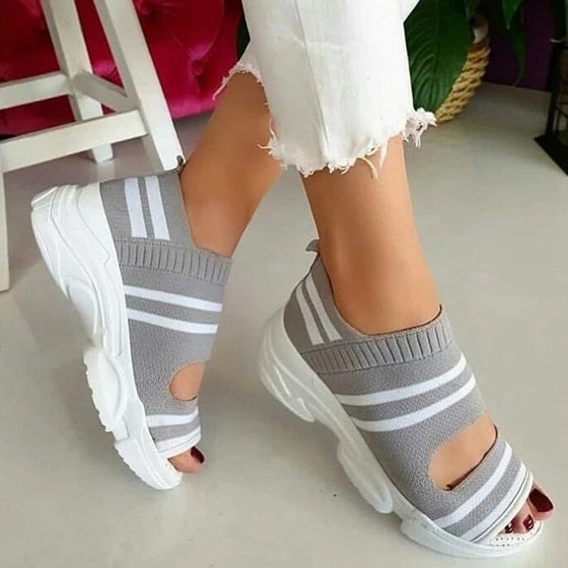 W&W Mode | Plateausandalen aus Canvas