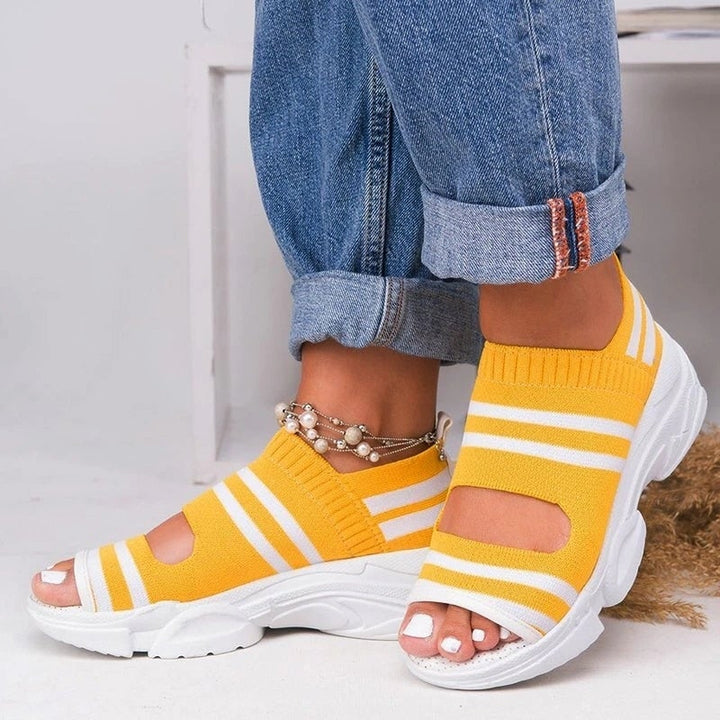 W&W Mode | Plateausandalen aus Canvas