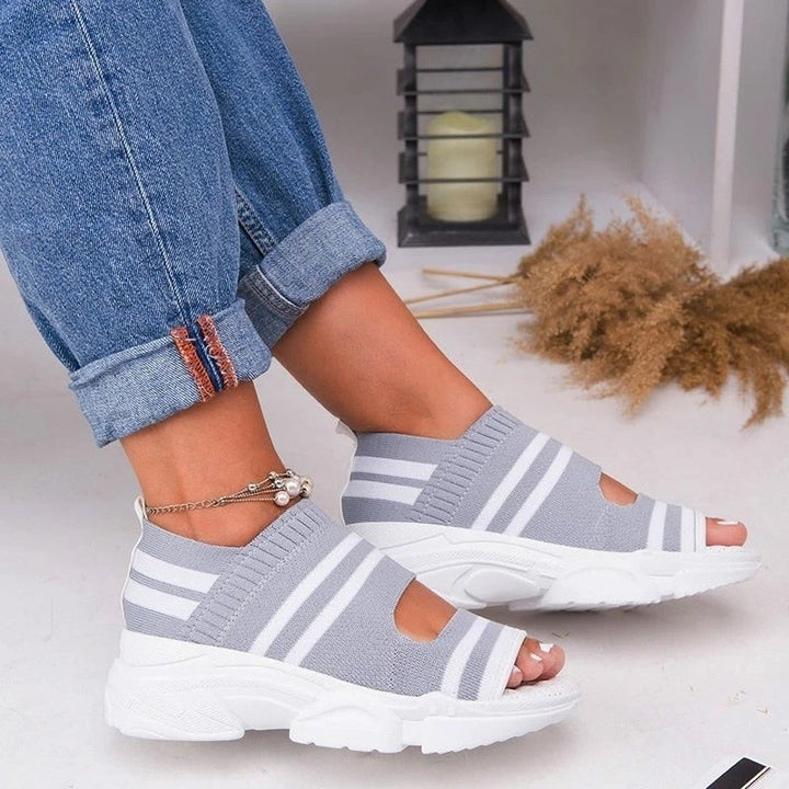 W&W Mode | Plateausandalen aus Canvas