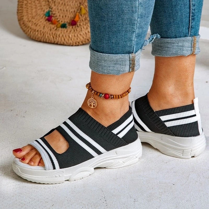 W&W Mode | Plateausandalen aus Canvas