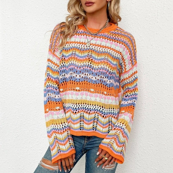W&W Mode | Buntgestreifter Strickpullover
