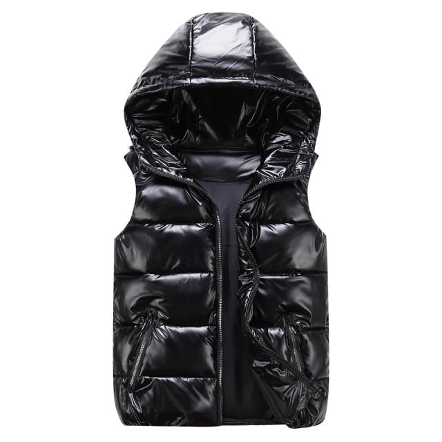 W&W Mode | Ärmellos Kapuze Daunen Jacke Mit Reissverschluss