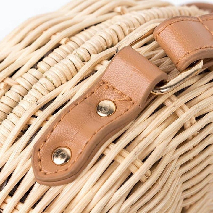 W&W Mode | Handgewebte Rattan Bambus Seitentasche