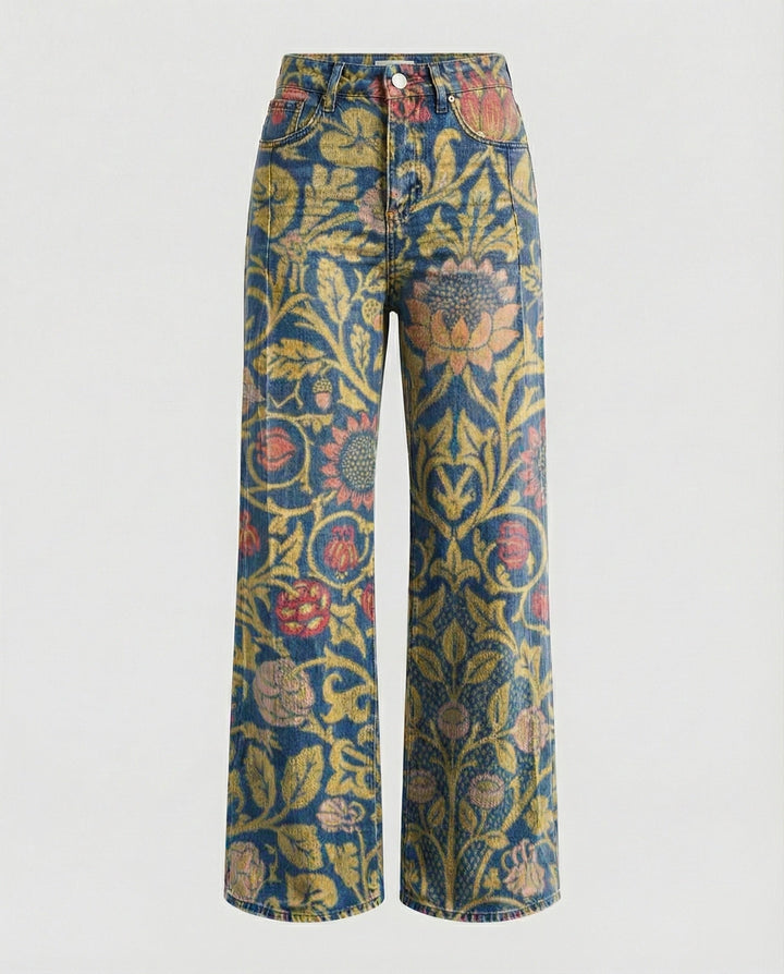 W&W Mode - Modische Jeans, Mit Auffälligem Blumenprint