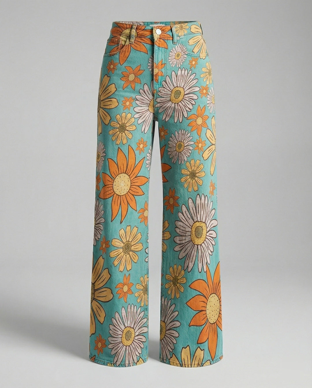 W&W Mode - Modische Jeans, Mit Auffälligem Blumenprint