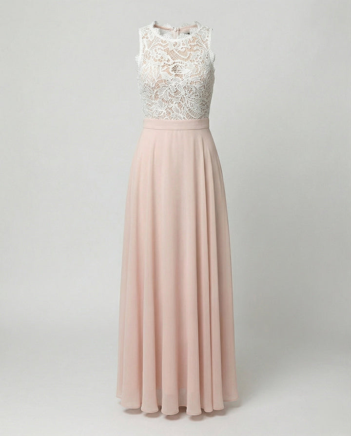 W&W Mode - Ärmelloses Spitzen Maxikleid Fließender Rock