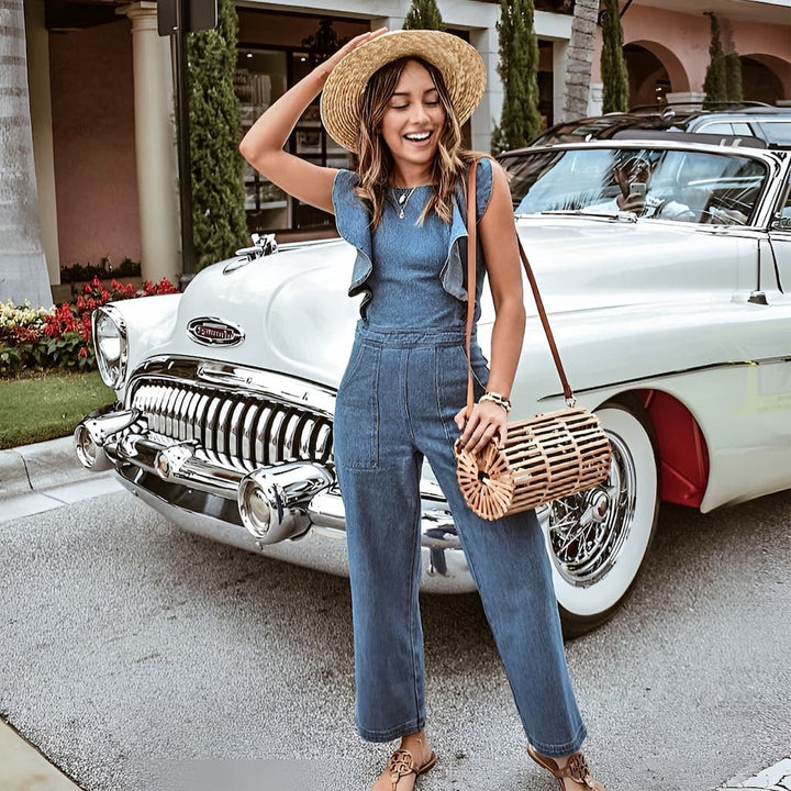 W&W Mode | Denim Jumpsuit mit Rüschen
