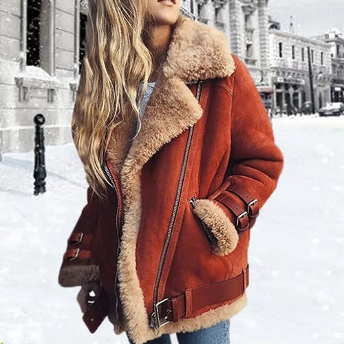 W&W Mode – Wildleder-Lammleder-Schnallenjacke