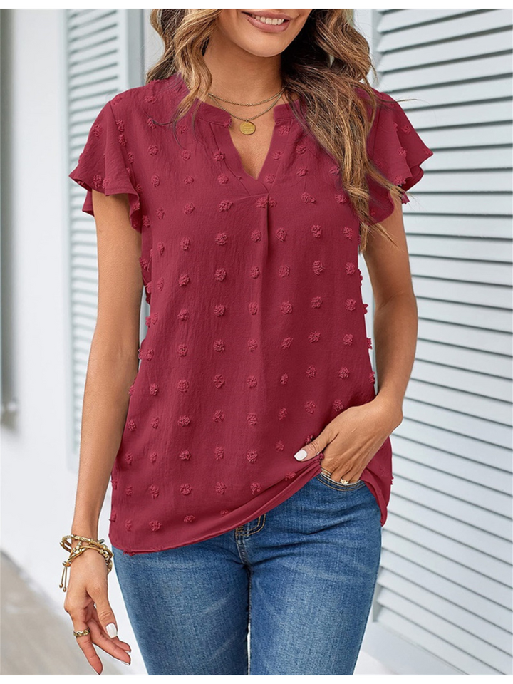 Bluse mit Patchwork und Rüschen