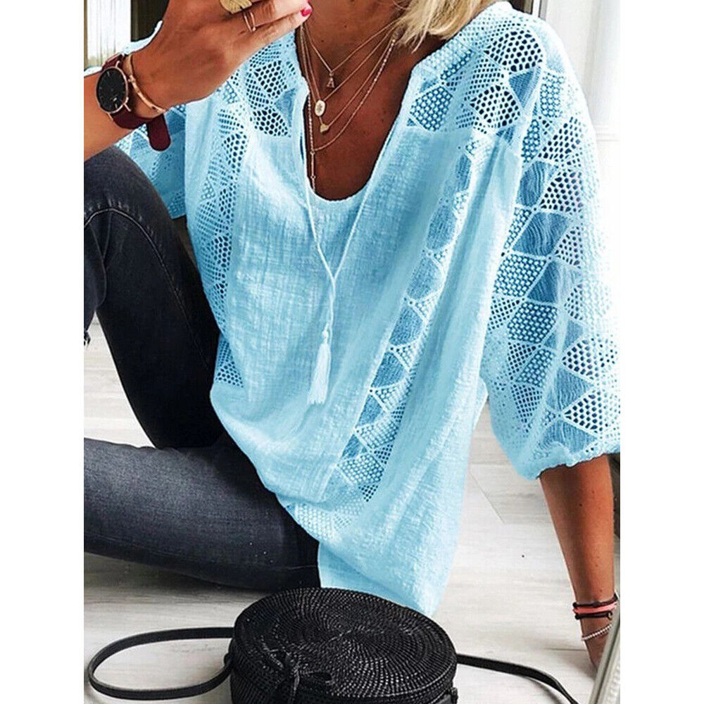 W&W Mode | Plus Size Tunika Shirt Mit 3/4 Ärmeln Für Frauen