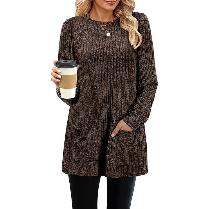W&W Mode |  Herbst und Winter neue halblange Pullover Kleid Frau