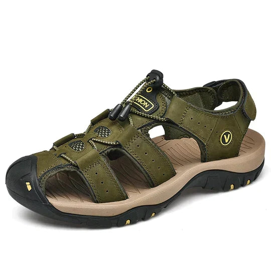 Grun sandalen mit orthopädischem fußbett