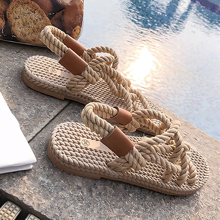 Damen Sandalen mit geflochtenen Riemen