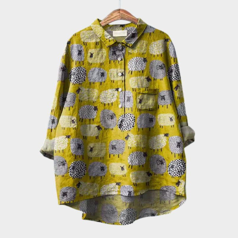 Damenbluse mit vorderer Knopfleiste
