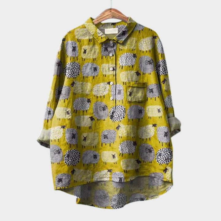 Damenbluse mit vorderer Knopfleiste