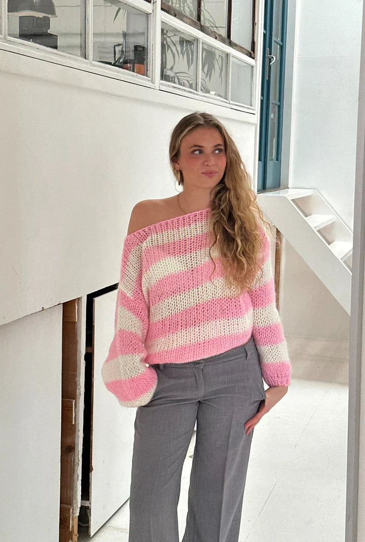 W&W Mode | Off Shoulder Gestreifte Pullover Für Damen