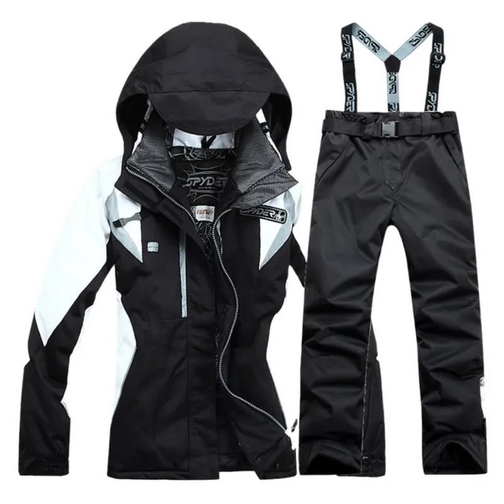 Damen Skianzug, zweiteilig mit Kapuzenjacke und passender Hose