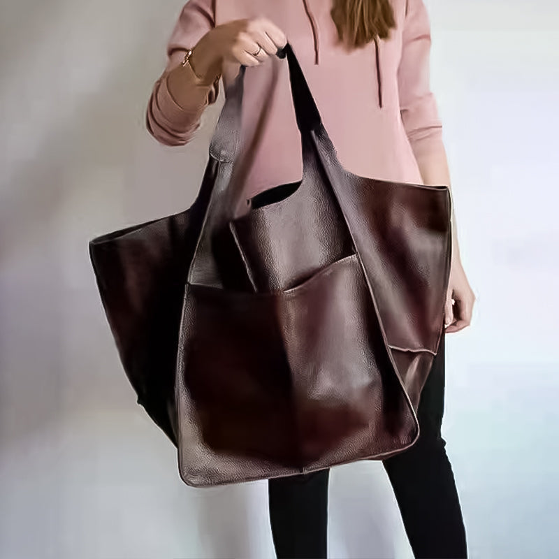 W&W Mode | Überdimensionale Leder Schultertasche für Damen