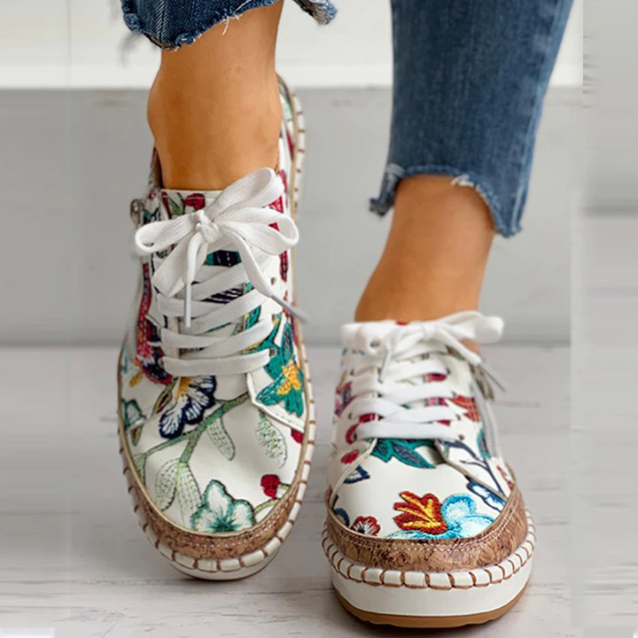 W&W Mode | Blumendruck Schuhe Mit Ergonomischem Fußbett