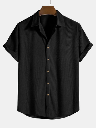 W&W Mode | Herren Schwarz Sommerhemd Modisch