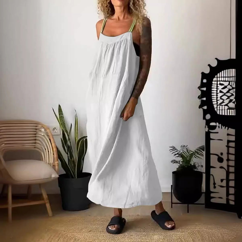 Damen Kleid aus Baumwoll-Leinen-Mischung