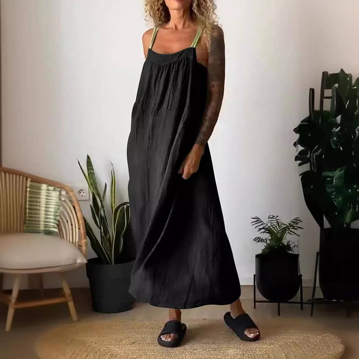 Damen Kleid aus Baumwoll-Leinen-Mischung