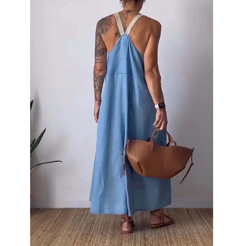 Damen Kleid aus Baumwoll-Leinen-Mischung