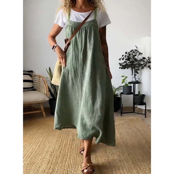 Damen Kleid aus Baumwoll-Leinen-Mischung