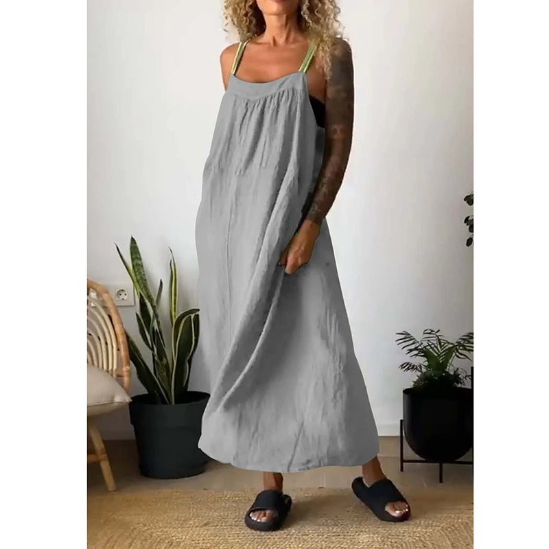 Damen Kleid aus Baumwoll-Leinen-Mischung